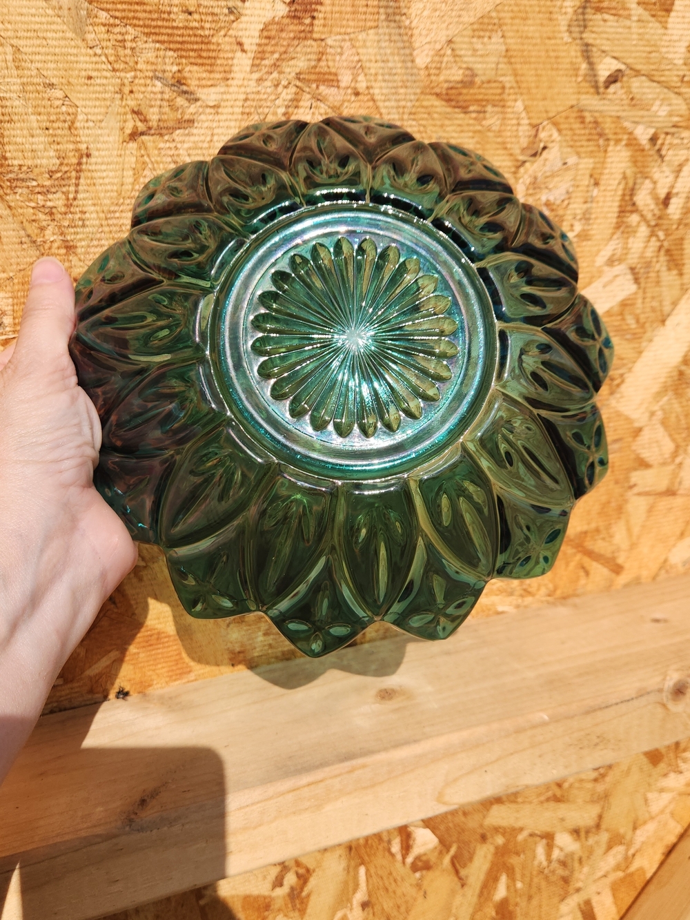 Green Decorative Glass Wall Bowl - Home Art Accent